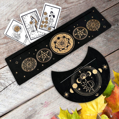 Olivenorma Wooden Moon Phase Tarot Card Stand Holder