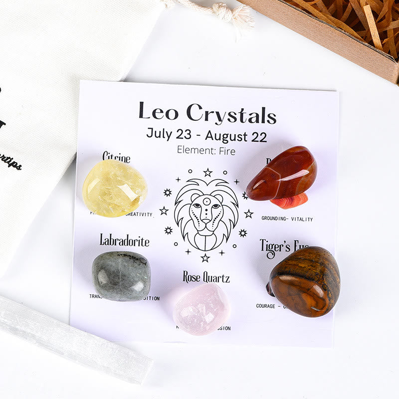 Olivenorma Zodiac 12 Constellations Healing Natural Crystal Set