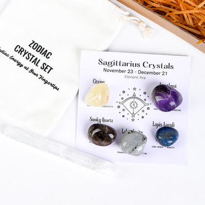 Olivenorma Zodiac 12 Constellations Healing Natural Crystal Set