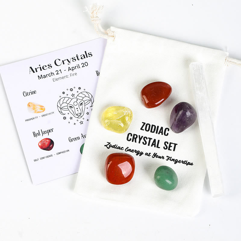 Olivenorma Zodiac 12 Constellations Healing Natural Crystal Set