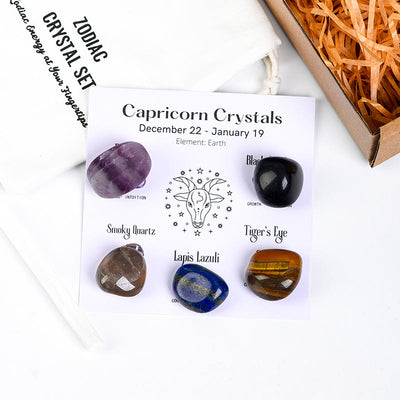 Olivenorma Zodiac 12 Constellations Healing Natural Crystal Set