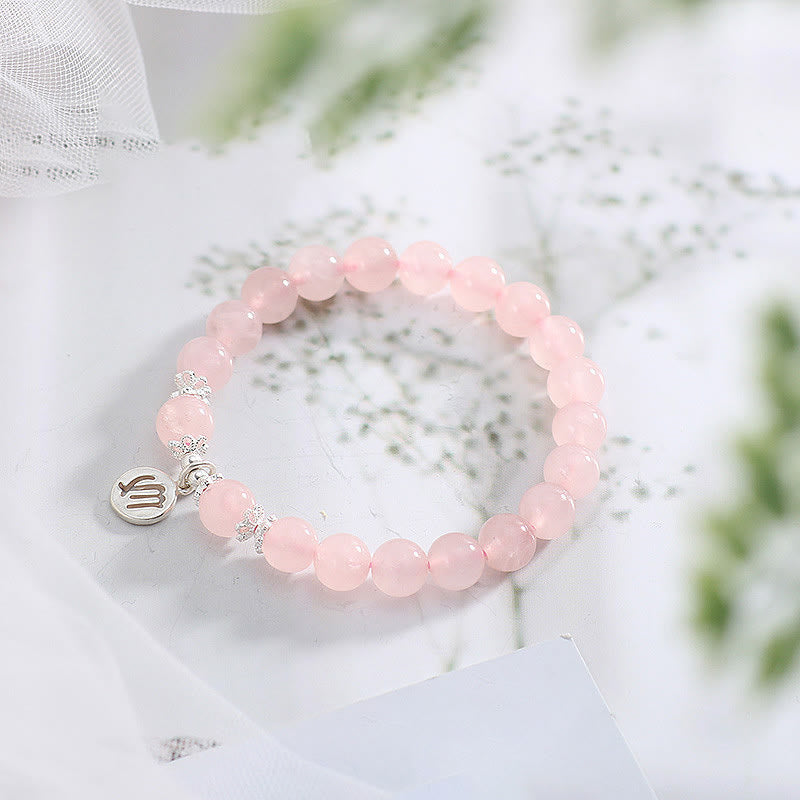 Olivenorma Natural Rose Quartz Zodiac Cute Women's Bracelet