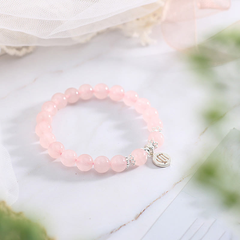 Olivenorma Natural Rose Quartz Zodiac Cute Women's Bracelet