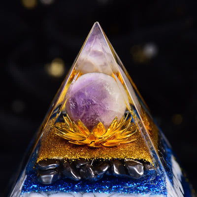 Olivenorma Amethyst Ball Hematite Snowflake Obsidian Orgone Pyramid