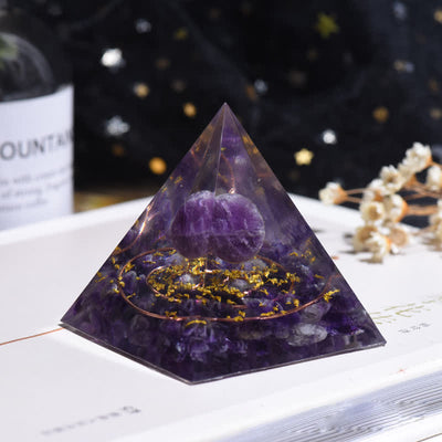 Olivenorma Amethys Crystal Ball Metal Circle Orgone Pyramid