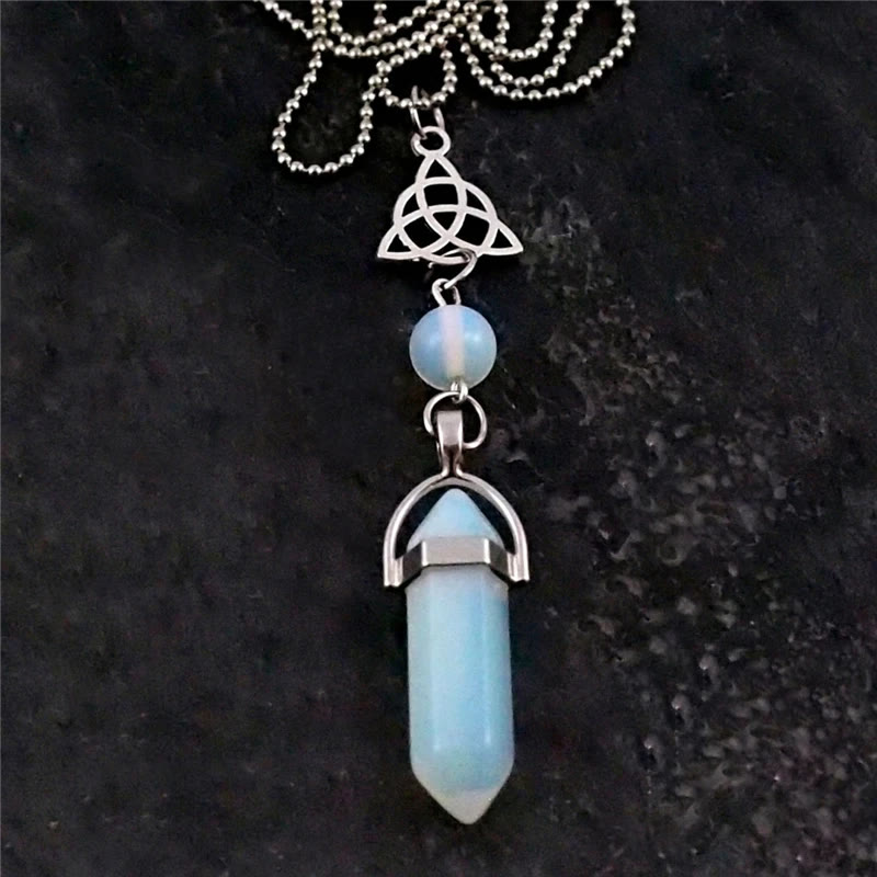 Olivenorma Celtic Symbol Hexagonal Opal Point Necklace