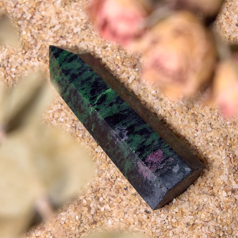 Olivenorma Large Ruby Zoisite Crystal Points Wands Tower