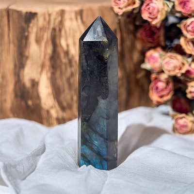 Olivenorma Faceted Labradorite Tower Natural Polished Crystal Wands