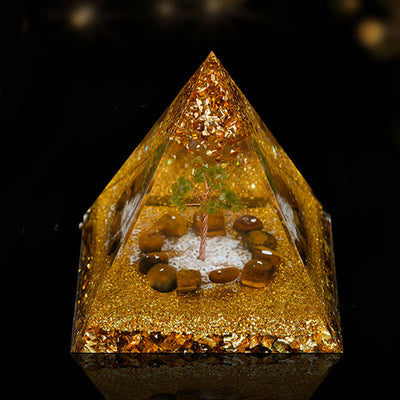 Olivenorma 12cm Natural Stone Energy Healing Orgone Pyramid