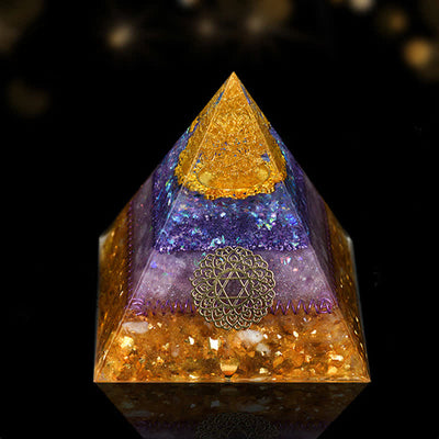 Olivenorma 12cm Natural Stone Energy Healing Orgone Pyramid