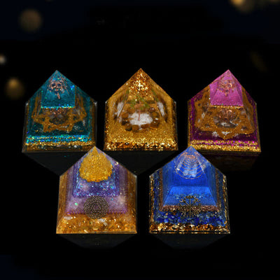 Olivenorma 12cm Natural Stone Energy Healing Orgone Pyramid