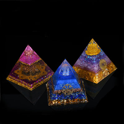 Olivenorma 12cm Natural Stone Energy Healing Orgone Pyramid