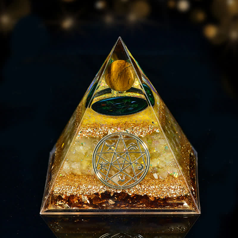 Olivenorma Natural Stone Five Elements Orgone Pyramid