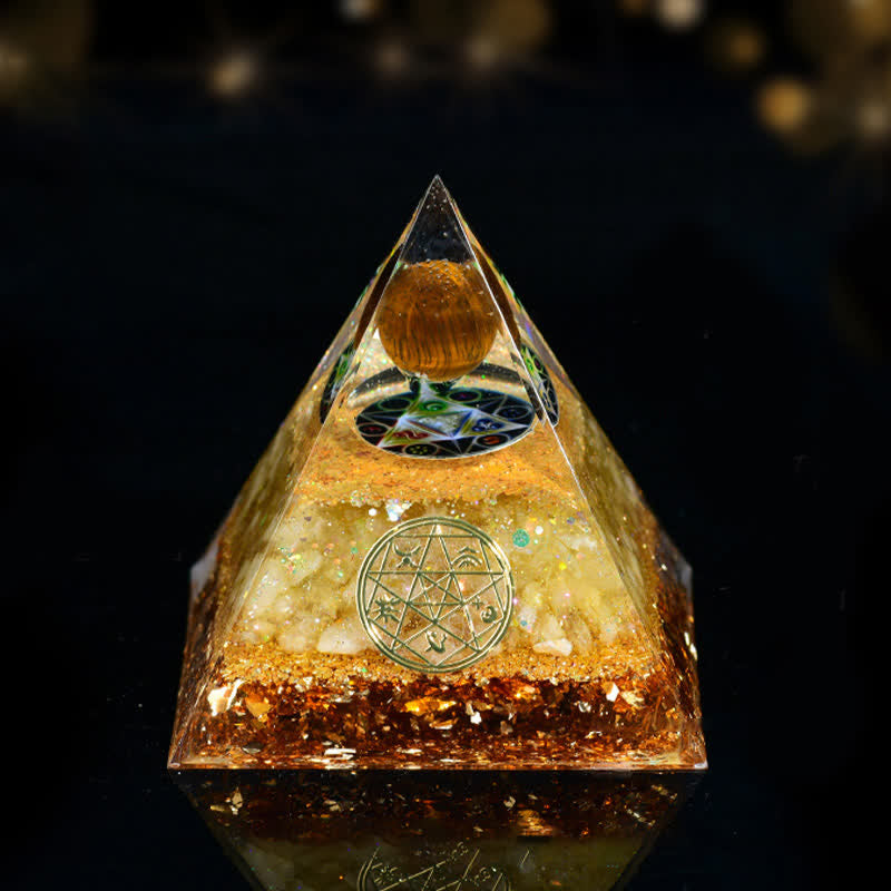 Olivenorma Natural Stone Five Elements Orgone Pyramid