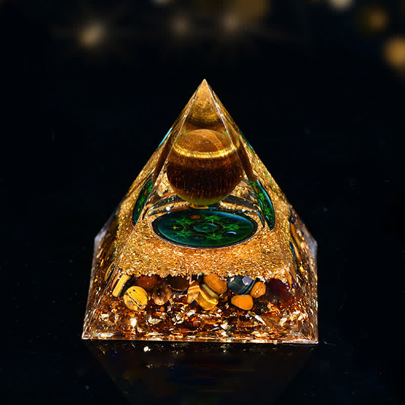 Olivenorma Natural Stone Five Elements Orgone Pyramid