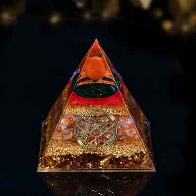 Olivenorma Natural Stone Five Elements Orgone Pyramid