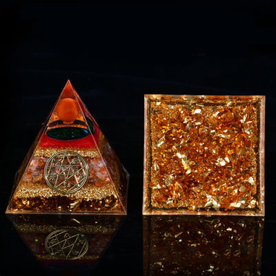 Olivenorma Natural Stone Five Elements Orgone Pyramid