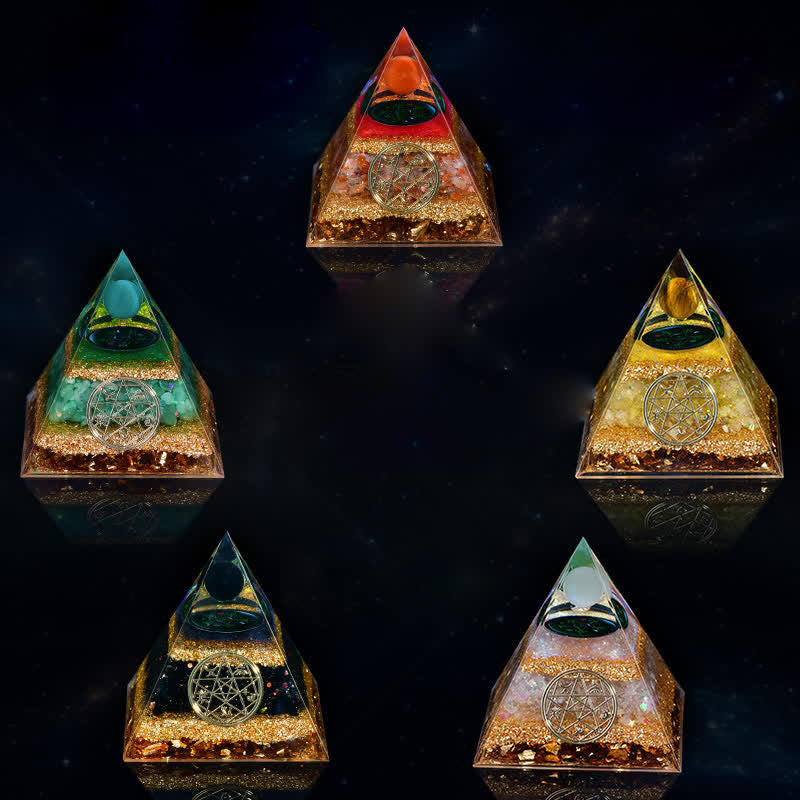 Olivenorma Natural Stone Five Elements Orgone Pyramid