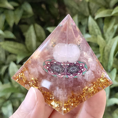 Olivenorma 5m Rose Quartz Strawberry Quartz Orgone Pyramid