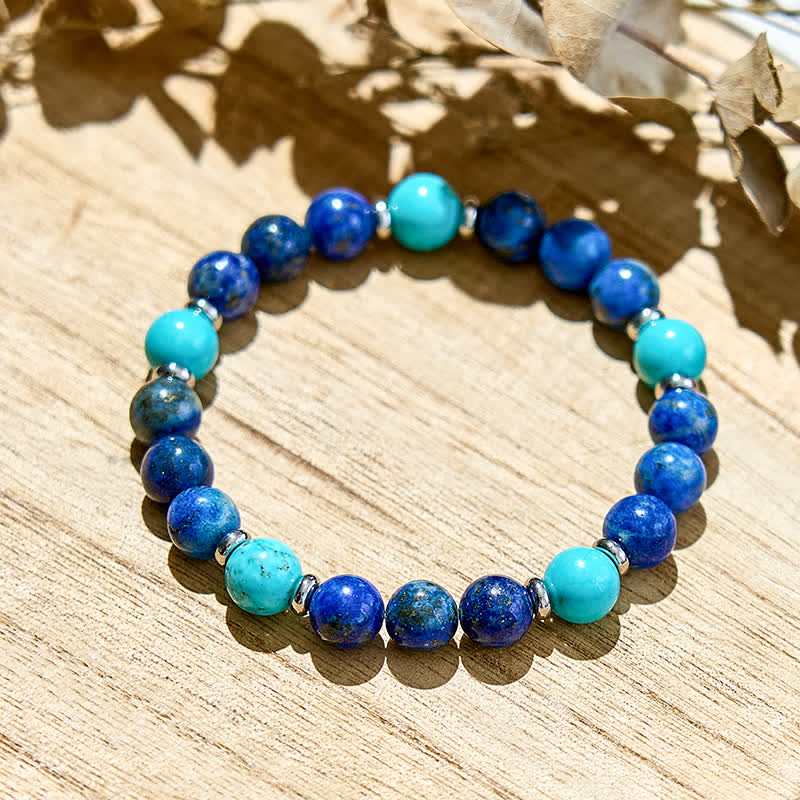 Olivenorma Natural Turquoise Lapis Lazuli Beads Bracelet