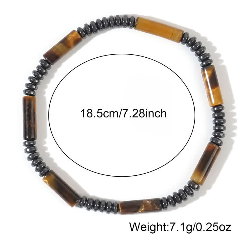 Olivenorma Natural Hematite Tiger Eye Beads 2-Piece Bracelet