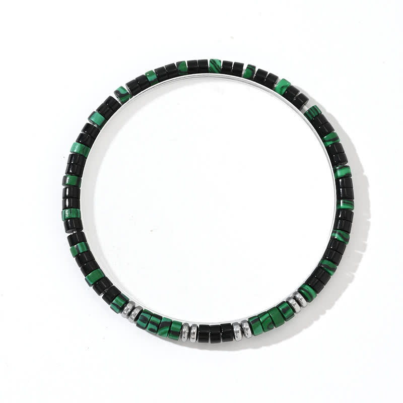 Olivenorma Natural Malachite Hematite Black Onyx Beads Bracelet