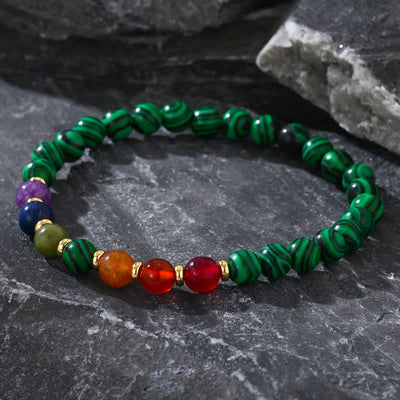 Olivenorma Natural Malachite Chakra Bracelet