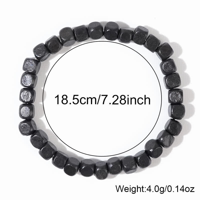 Olivenorma Black Wooden Cube Beads Men Bracelet