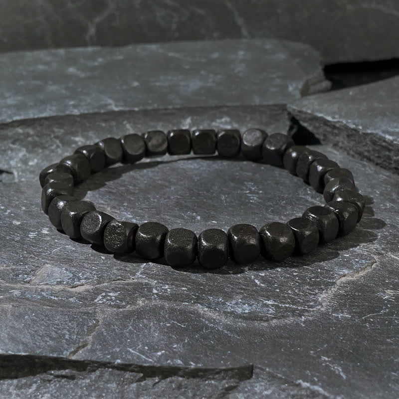 Olivenorma Black Wooden Cube Beads Men Bracelet