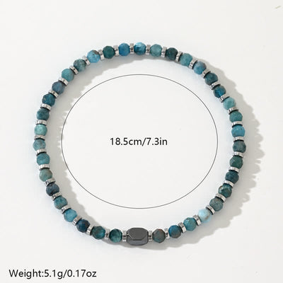 Olivenorma Natural Hematite Blue Apatite Beads Bracelet