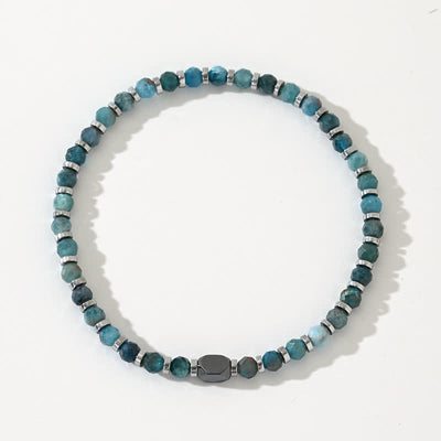 Olivenorma Natural Hematite Blue Apatite Beads Bracelet