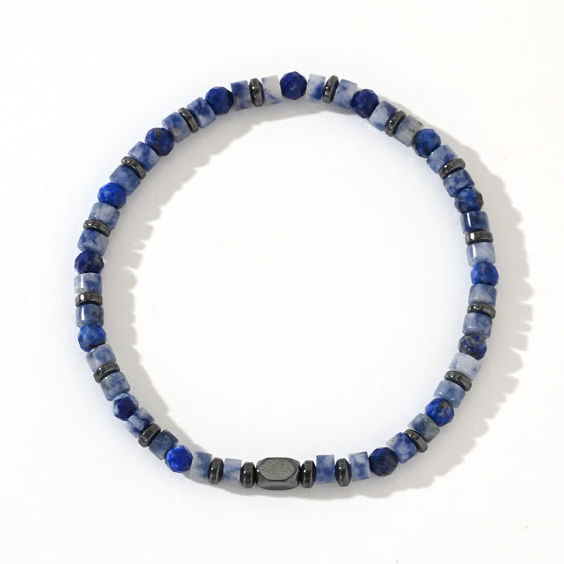 Olivenorma Natural Hematite Sodalite Beads Bracelet