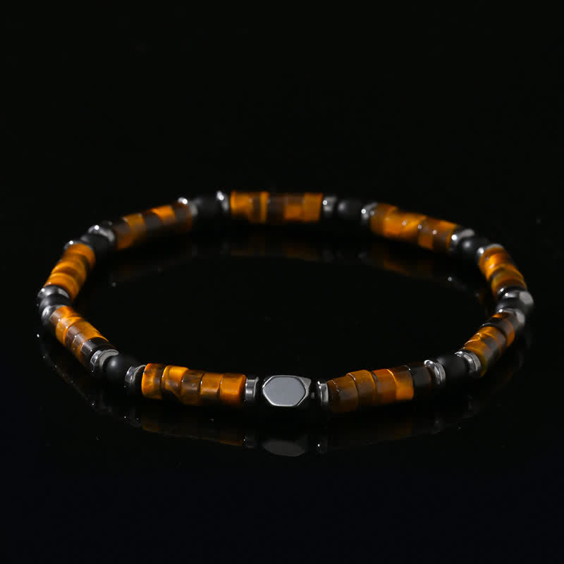 Olivenorma Black Onyx Hematite Tiger Eye Beads Bracelet