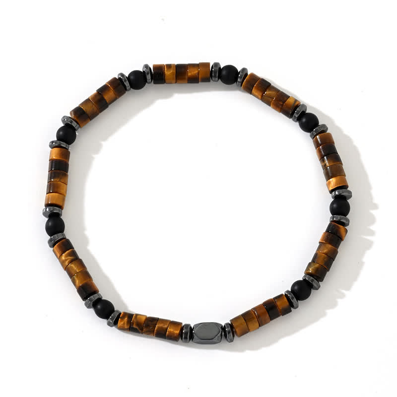 Olivenorma Black Onyx Hematite Tiger Eye Beads Bracelet