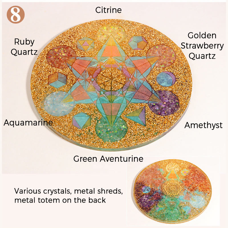 Olivenorma Natural Crystal Chakra Orgone Pyramids Base Crystal Array