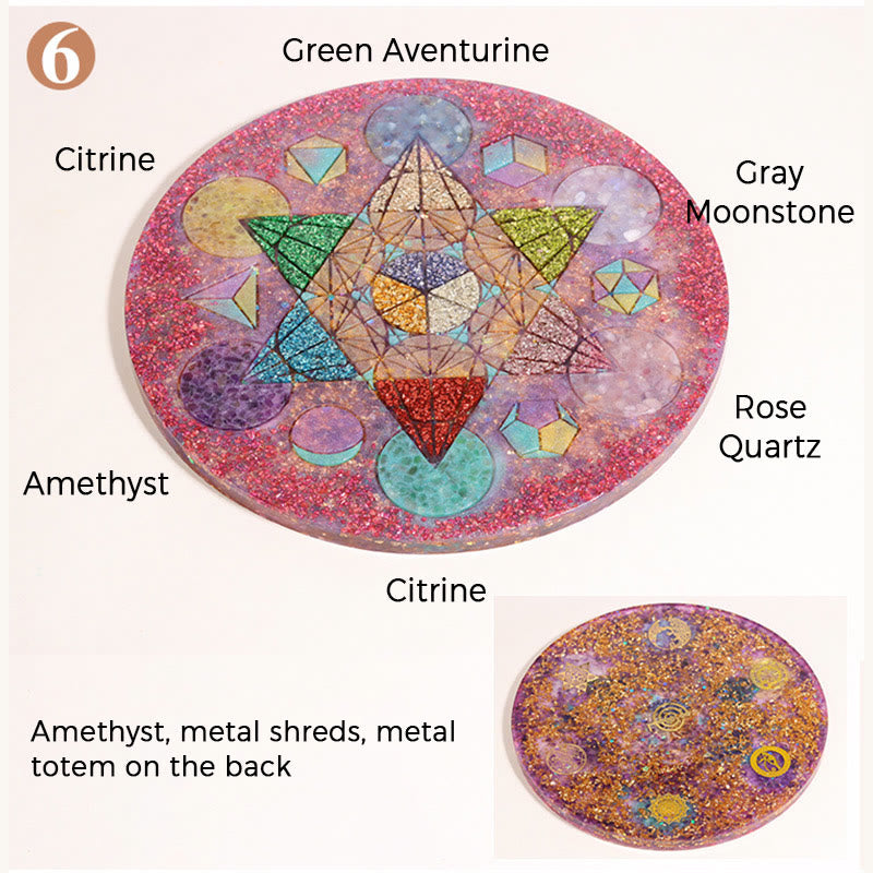 Olivenorma Natural Crystal Chakra Orgone Pyramids Base Crystal Array