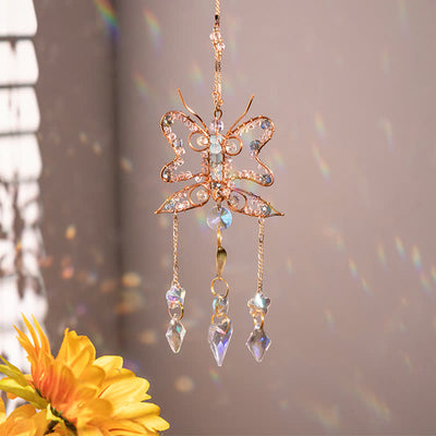 Olivenorma Crystal Copper Wire Winding Butterfly Wind Chime