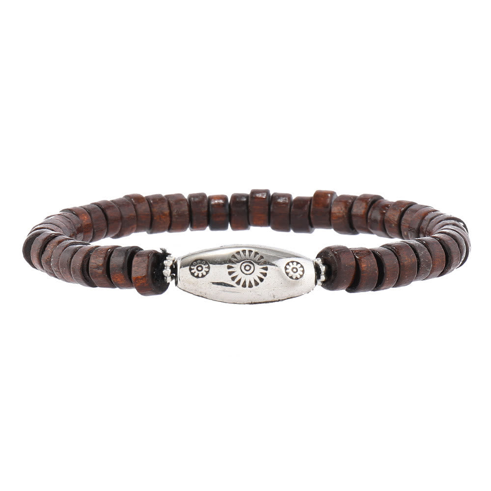 Olivenorma Multi-Layer Turkish Evil Eye Gemstone Leather Bracelet Set