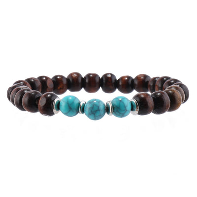 Olivenorma 5Pcs Evil Eye Turquoise Protection Beaded Bracelet Set