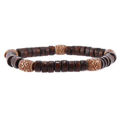 Olivenorma Bohemian Feather Charms Wooden Beads Stackable Bracelets