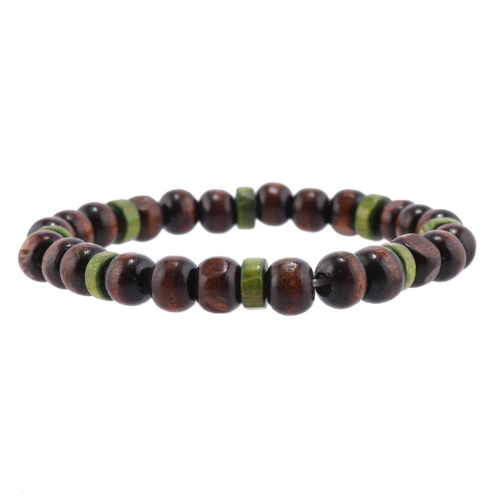 Olivenorma Bohemian Feather Charms Wooden Beads Stackable Bracelets