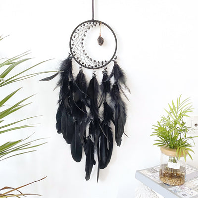 Olivenorma Crescent Raw Gemstone Feather Indian Dream Catcher