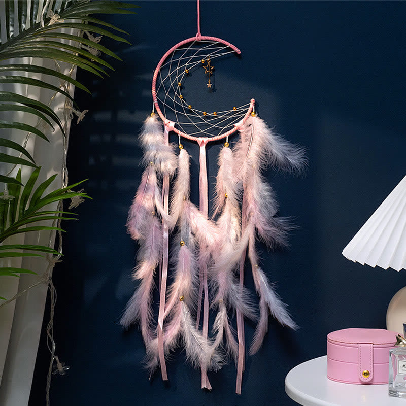 Olivenorma Crescent Moon & Star Lights Dream Catcher