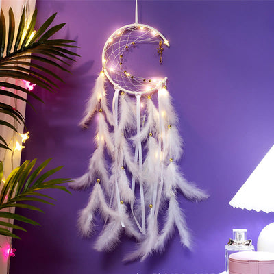 Olivenorma Crescent Moon & Star Lights Dream Catcher