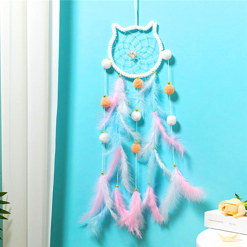 Olivenorma Cute Cats Shaped Wind Chime Dream Catcher