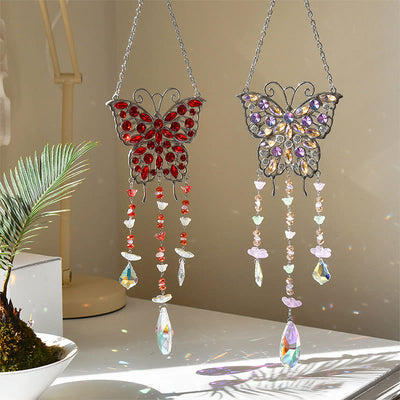 Olivenorma Butterfly Crystal Suncatcher Gemstone Wind Chime