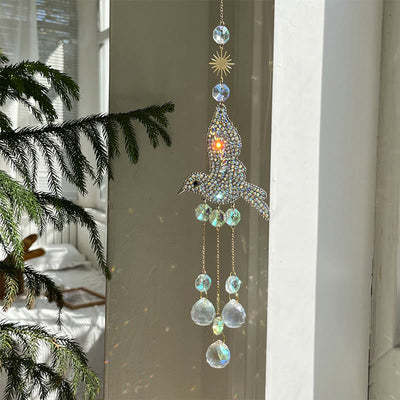 Olivenorma Hummingbird Crystal Prism Suncatcher Wind Chime