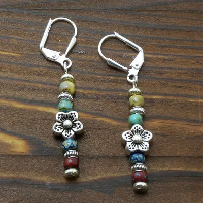 Olivenorma Boho Multi-Color Beaded Dangle Earrings