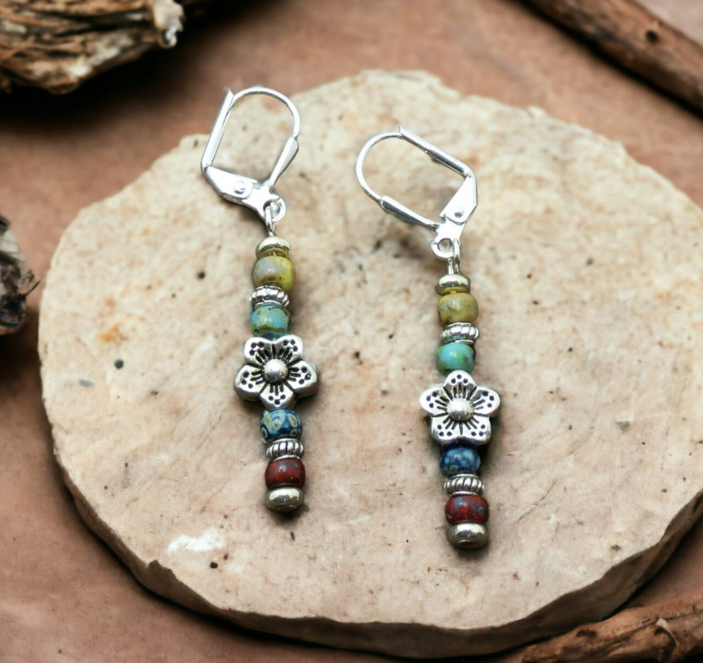 Olivenorma Boho Multi-Color Beaded Dangle Earrings