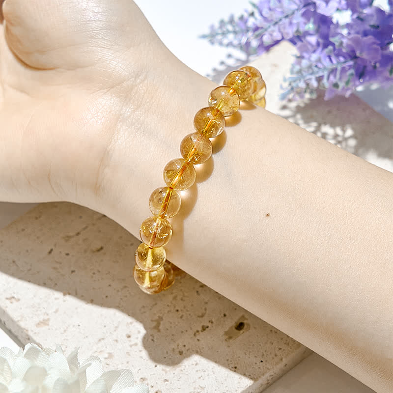 Olivenorma 6/10mm Natural Citrine Beads Bracelet